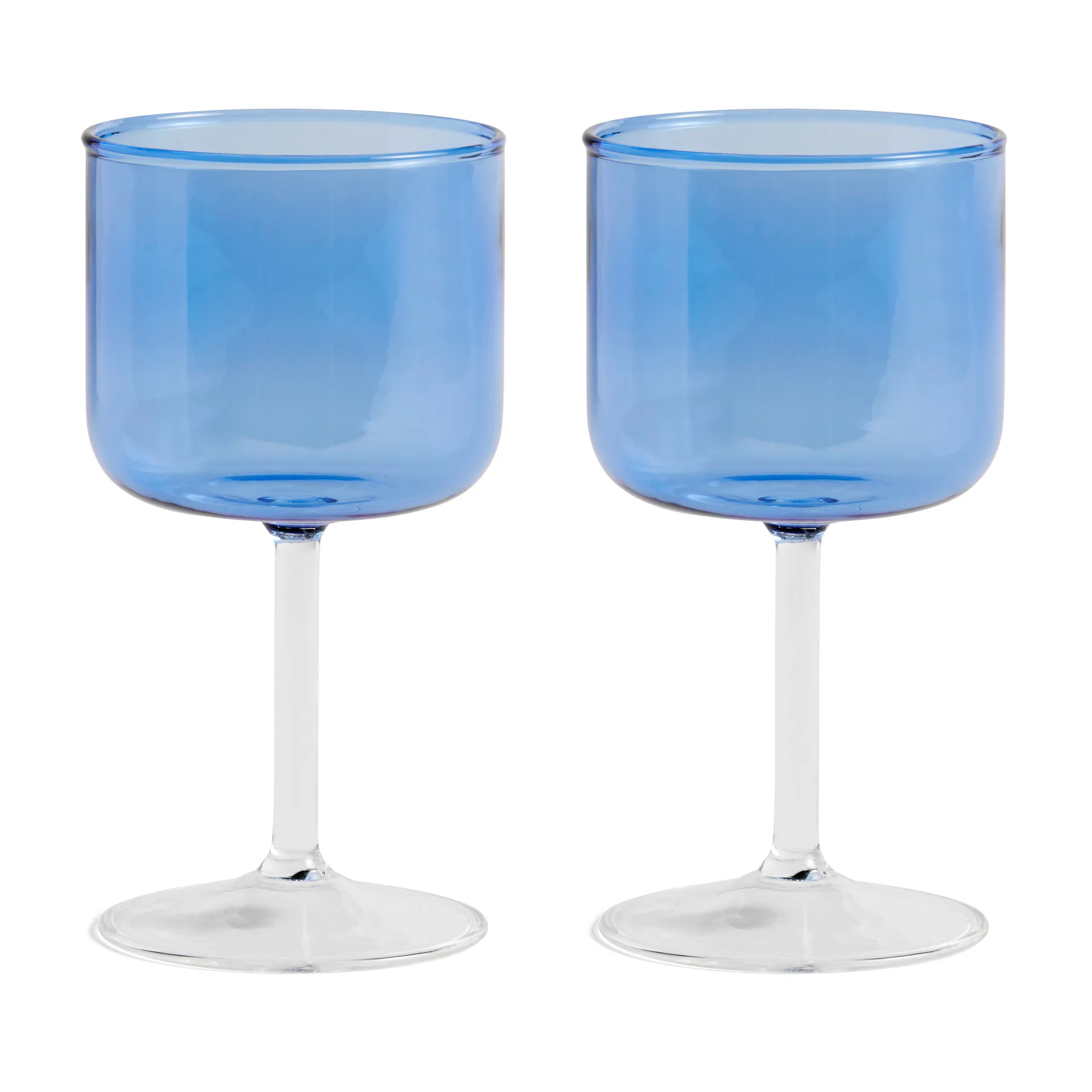 Tint vinglas 25 cl 2-pack, Blå-klar HAY