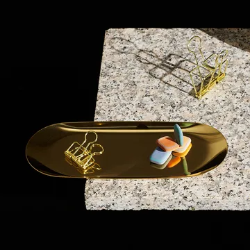 Tray bricka - golden, small - HAY