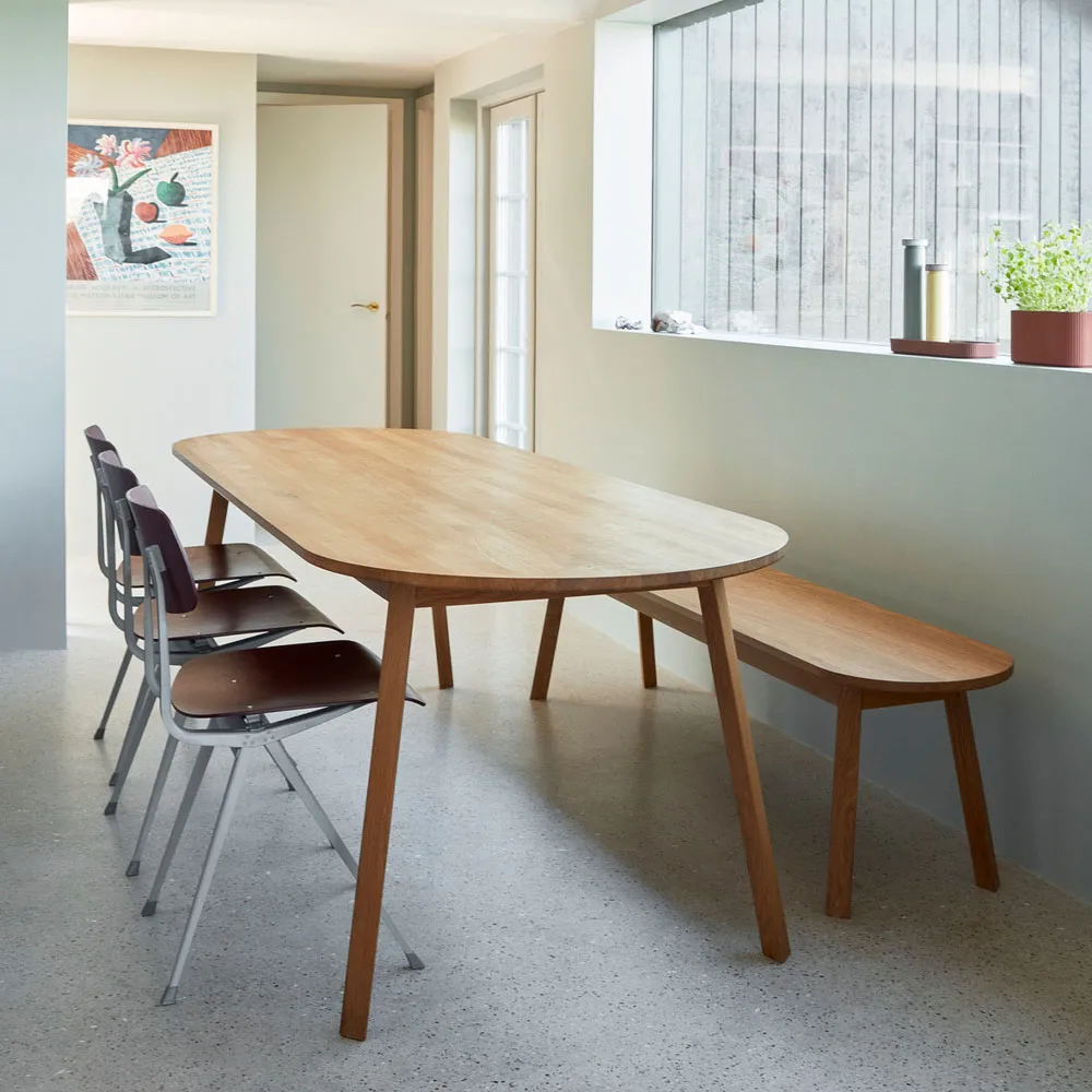 Triangle Leg matbord, ek olja, 200x85 cm HAY