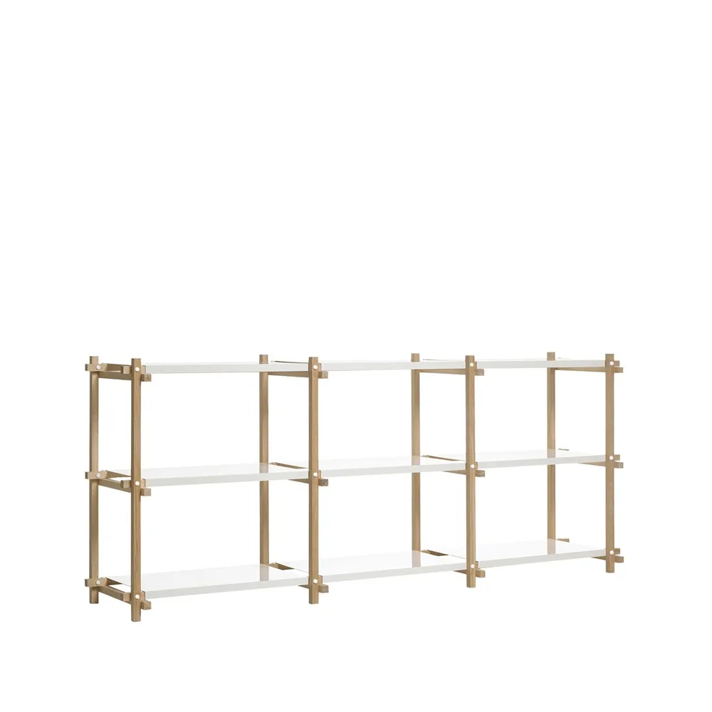 Woody hylla, Oak-white lacquered shelf, low HAY