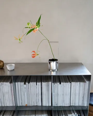 Ikebana vas 30 cm - Nickel - Hein Studio