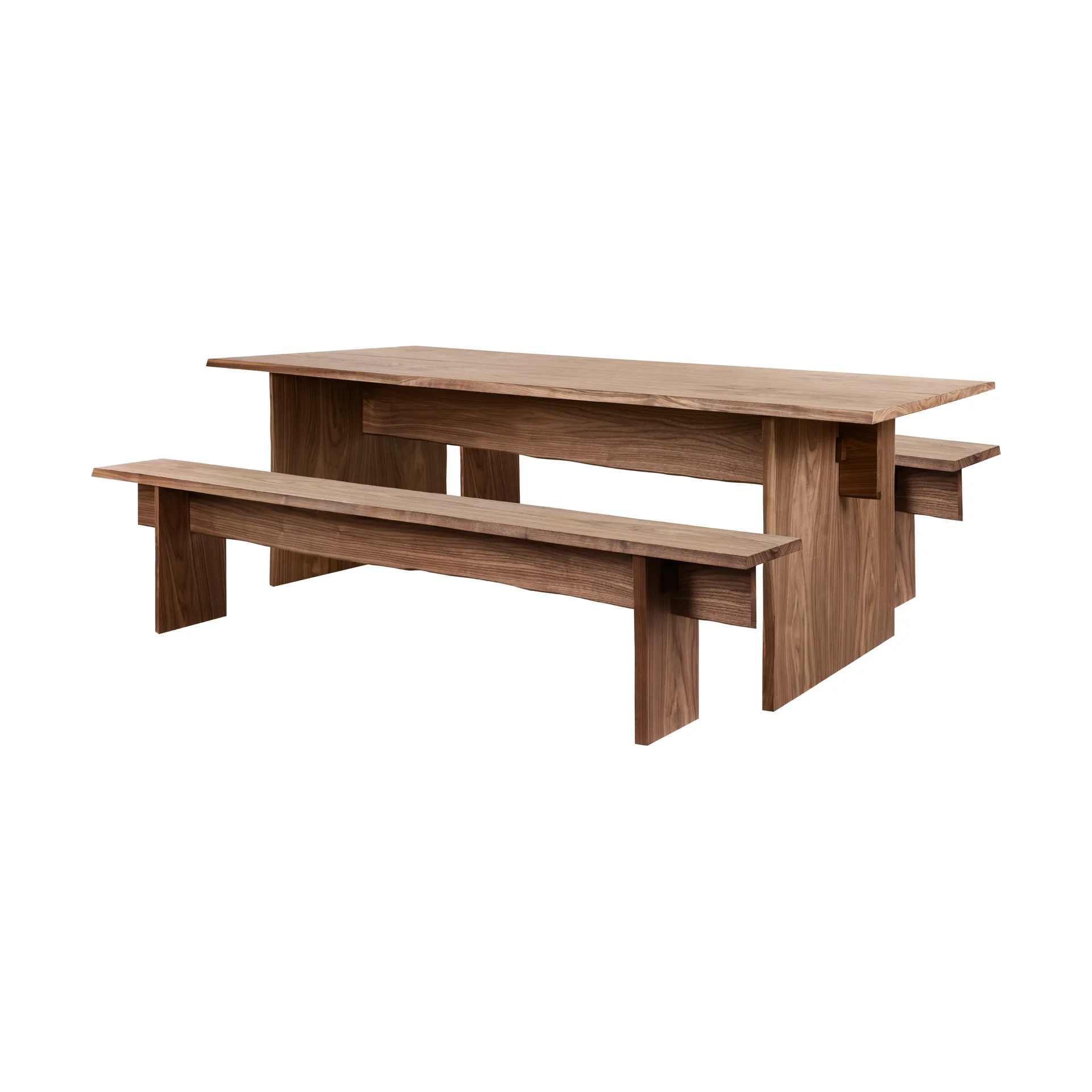 Bookmatch matbord med bänkar 220 cm, Valnöt Hem