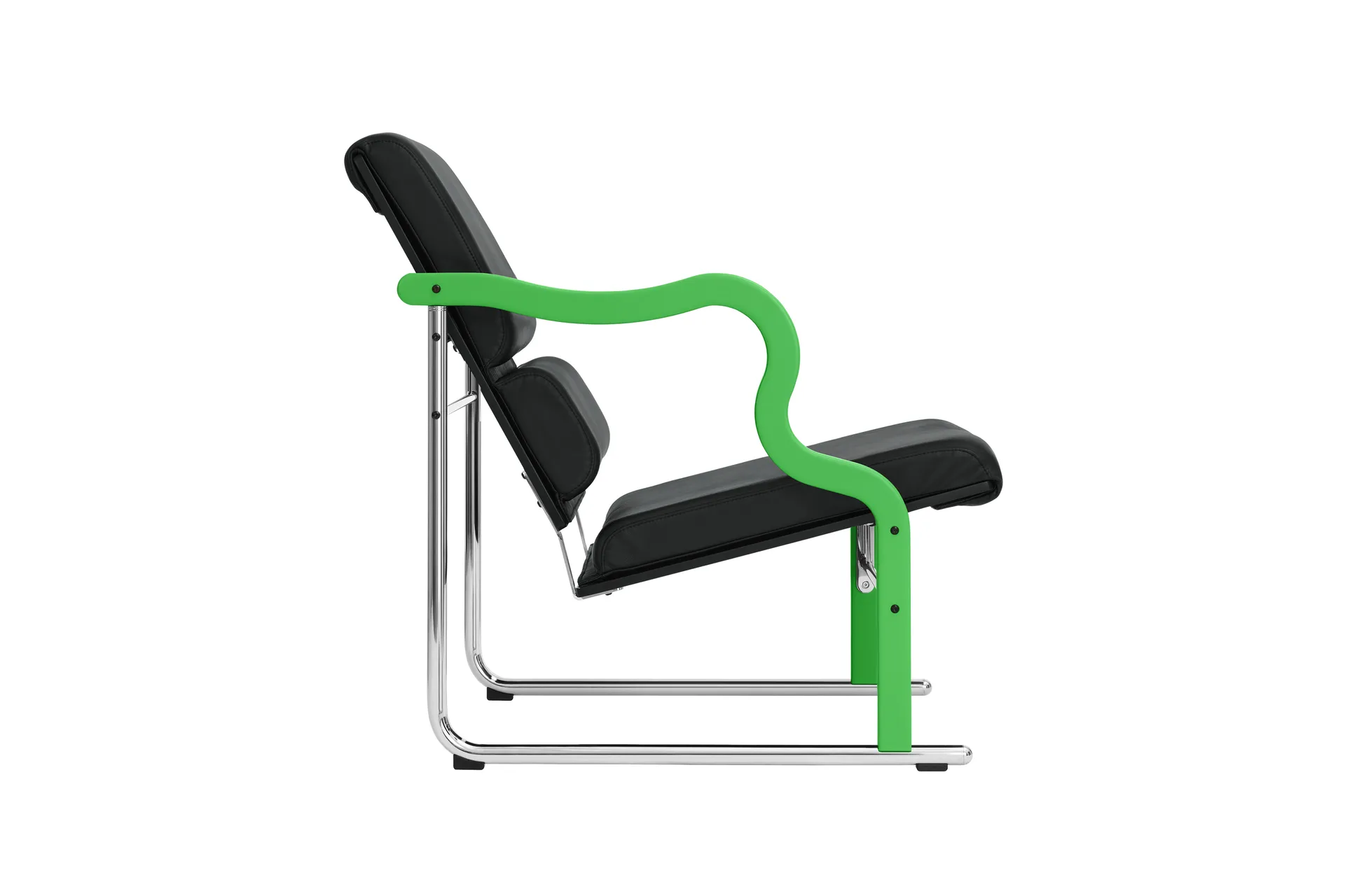 Experiment 501 loungefåtölj, Green-black leather Hem