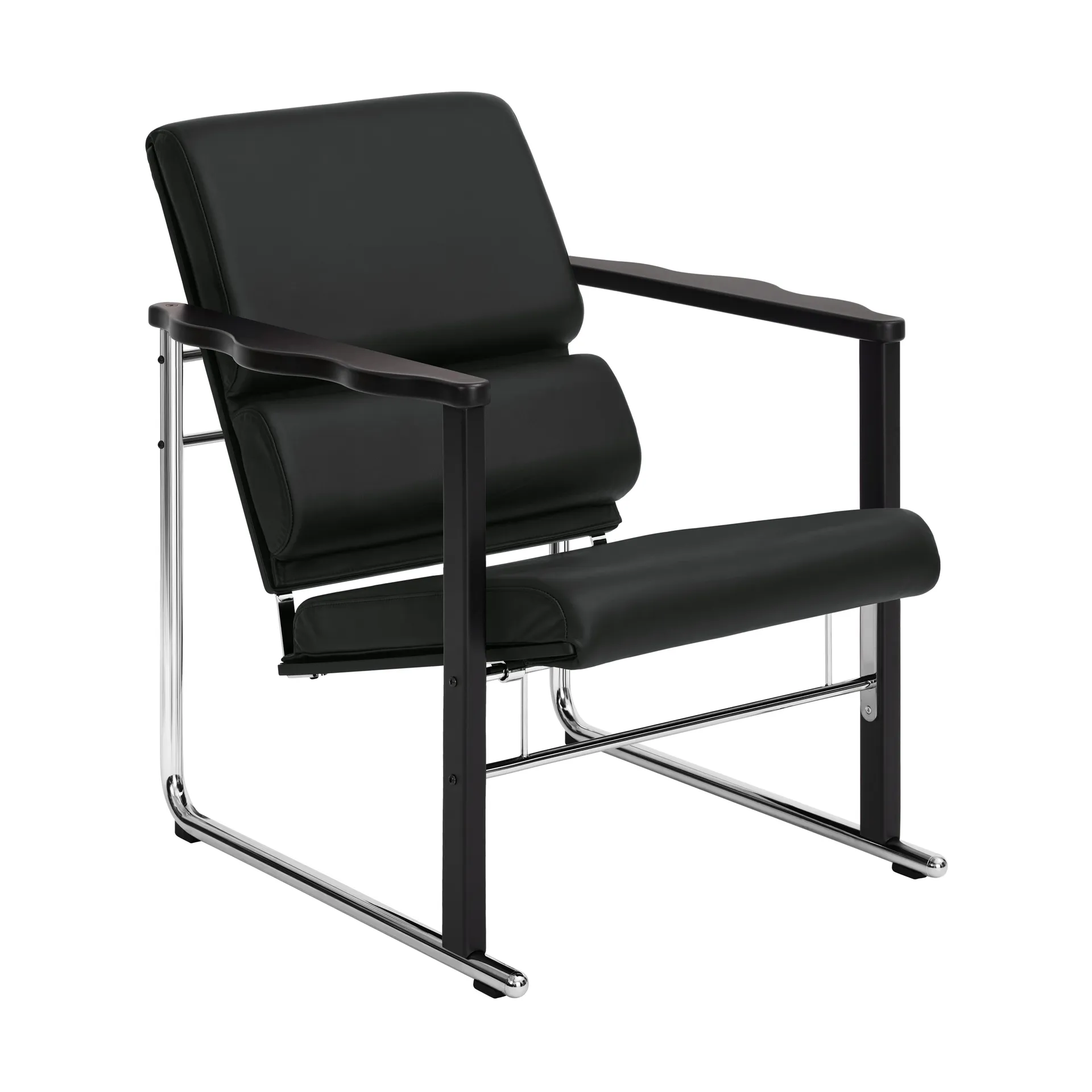 Experiment 502 loungefåtölj, Black-black leather Hem