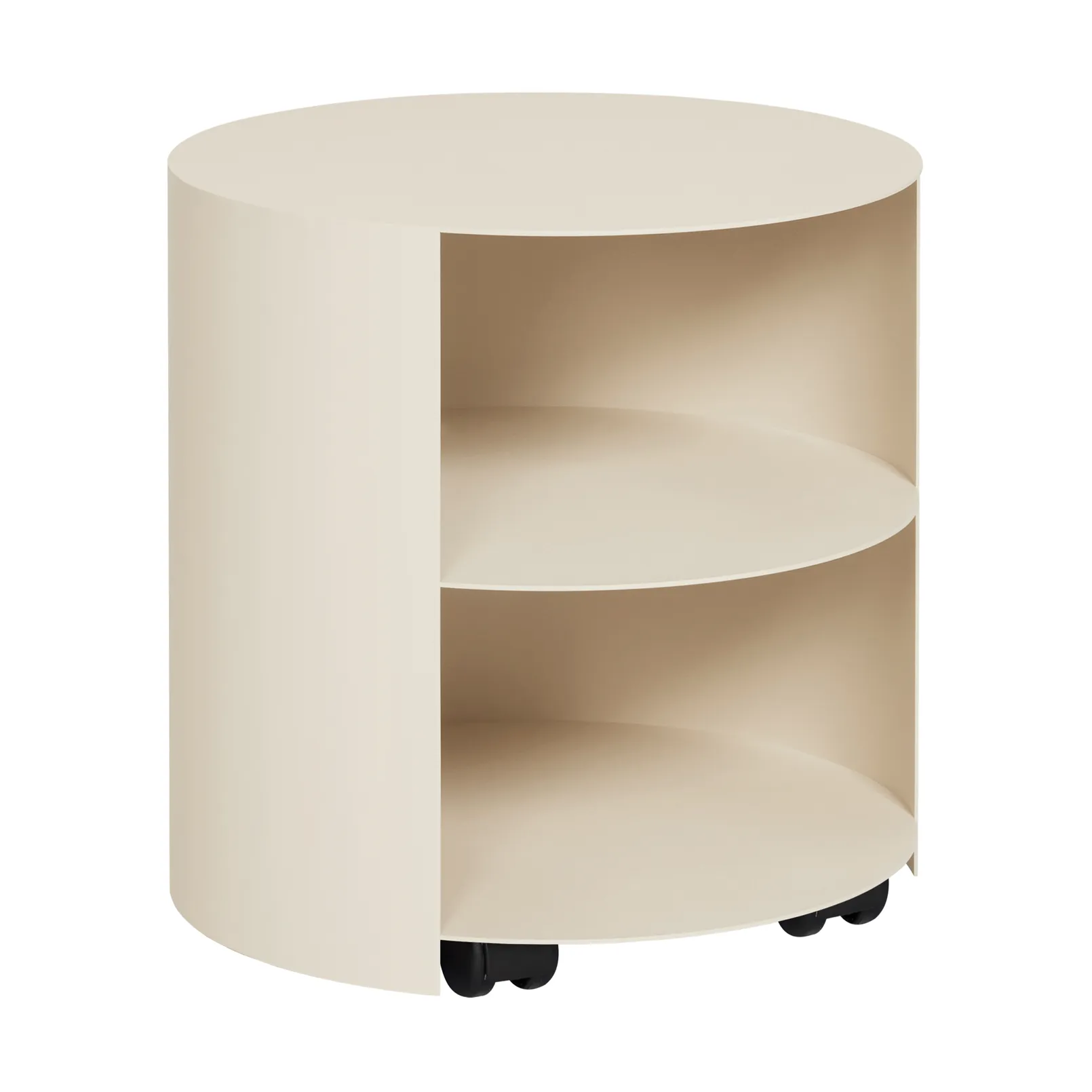 Hide sidobord Ø38x41 cm, Light ivory textured Hem