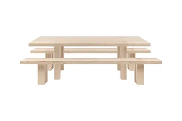 Max bord med bänkar 250 cm - Ask - Hem