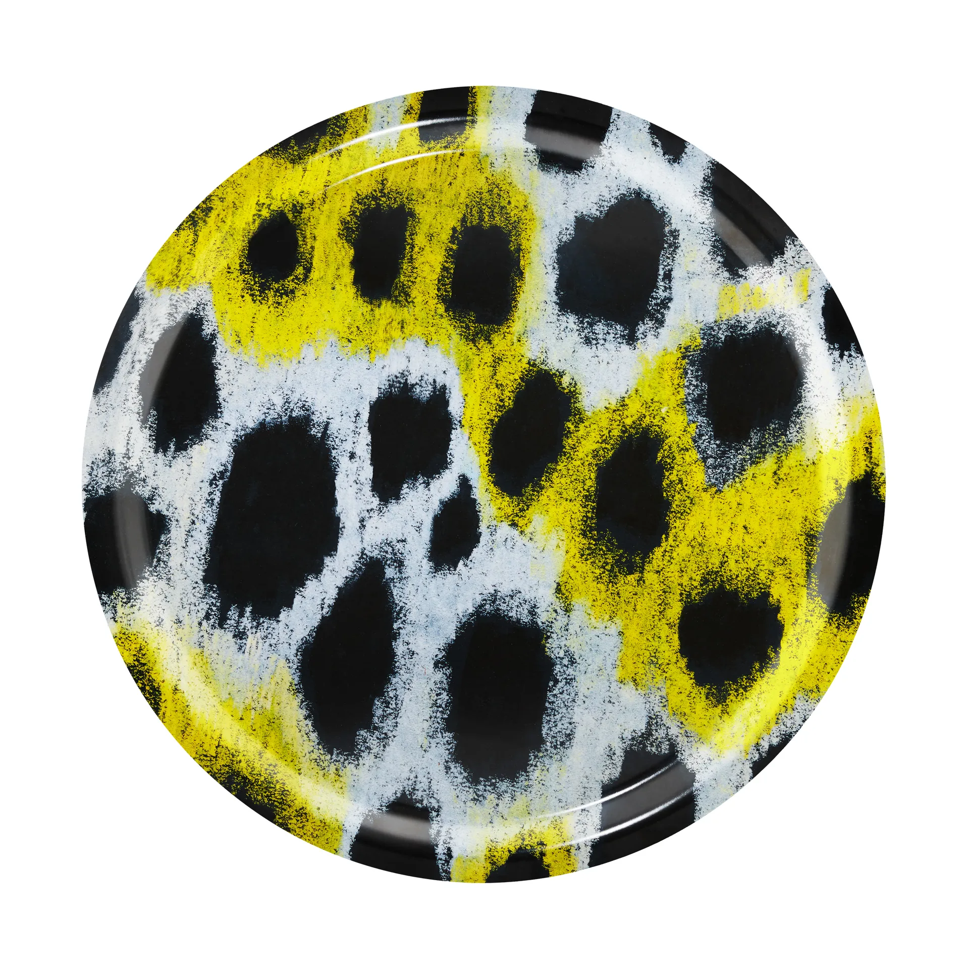 Monster bricka Medium Ø49 cm, White-yellow-black Hem