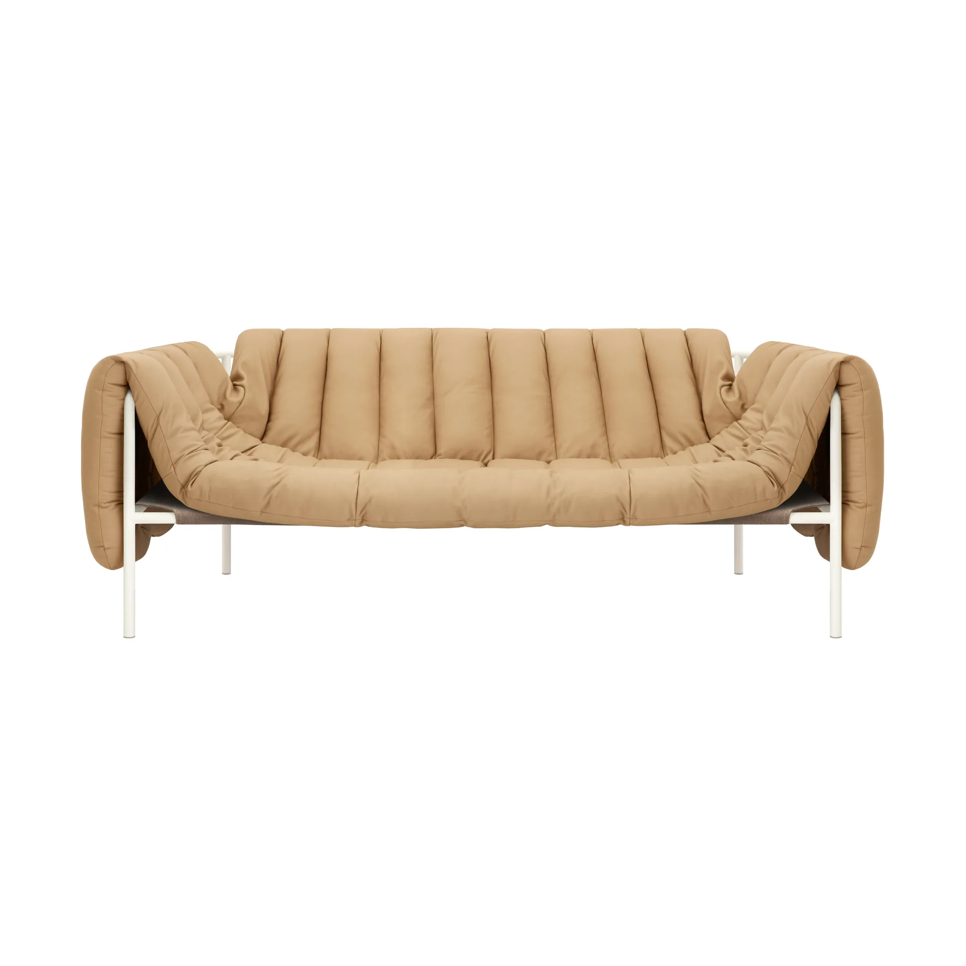 Puffy 2,5-sits soffa 205 cm, Sand leather-cream Hem