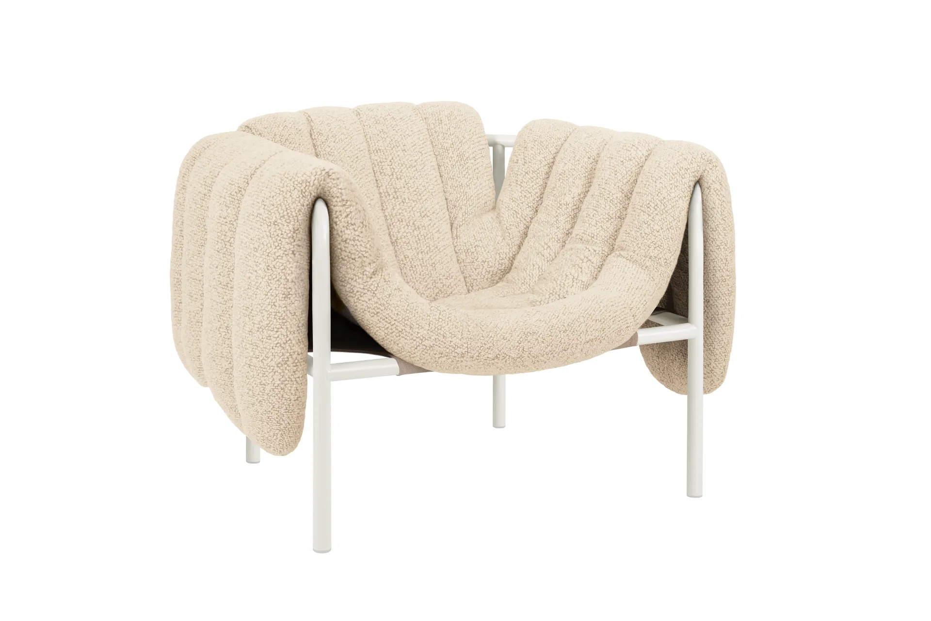 Puffy loungefåtölj, Eggshell-cream Hem