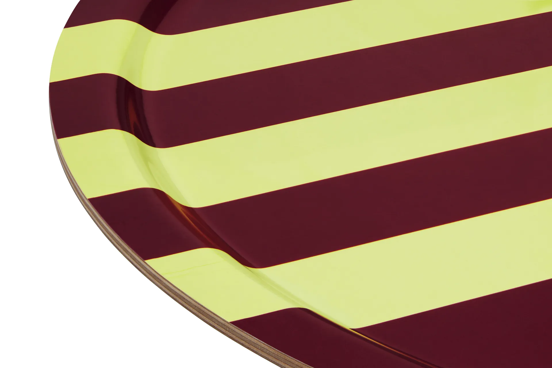 Stripe bricka Large Ø65 cm, Butter-burgundy Hem