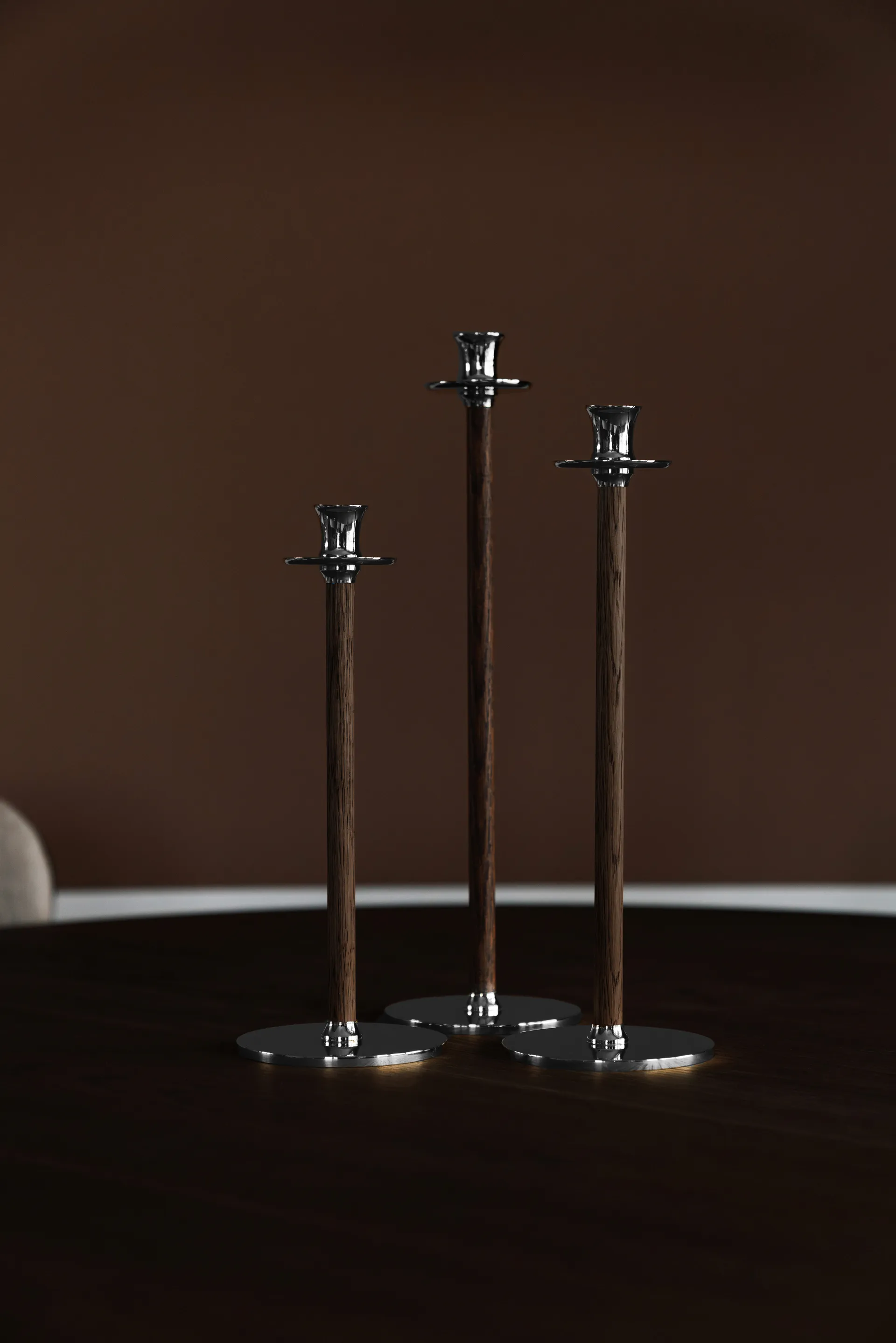 Alto Basso ljusstake 35 cm, Förnicklad mässing Hilke Collection