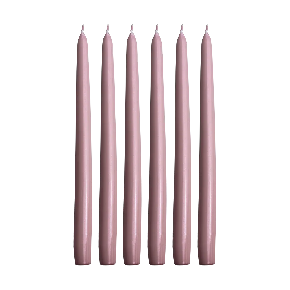 Herrgårdsljus 30 cm 6-pack, Rosa Metallic Hilke Collection
