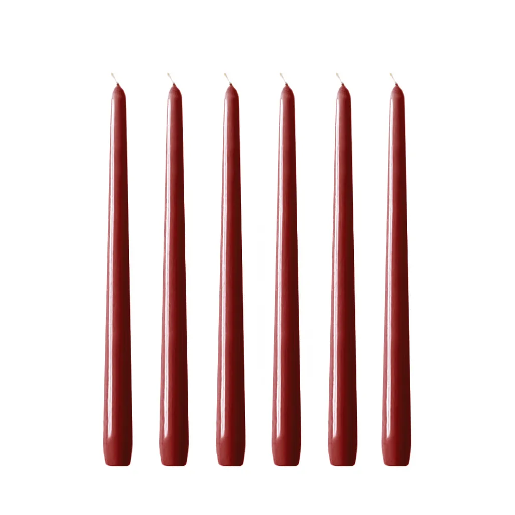 Herrgårdsljus 30 cm 6-pack, Vinröd glans Hilke Collection
