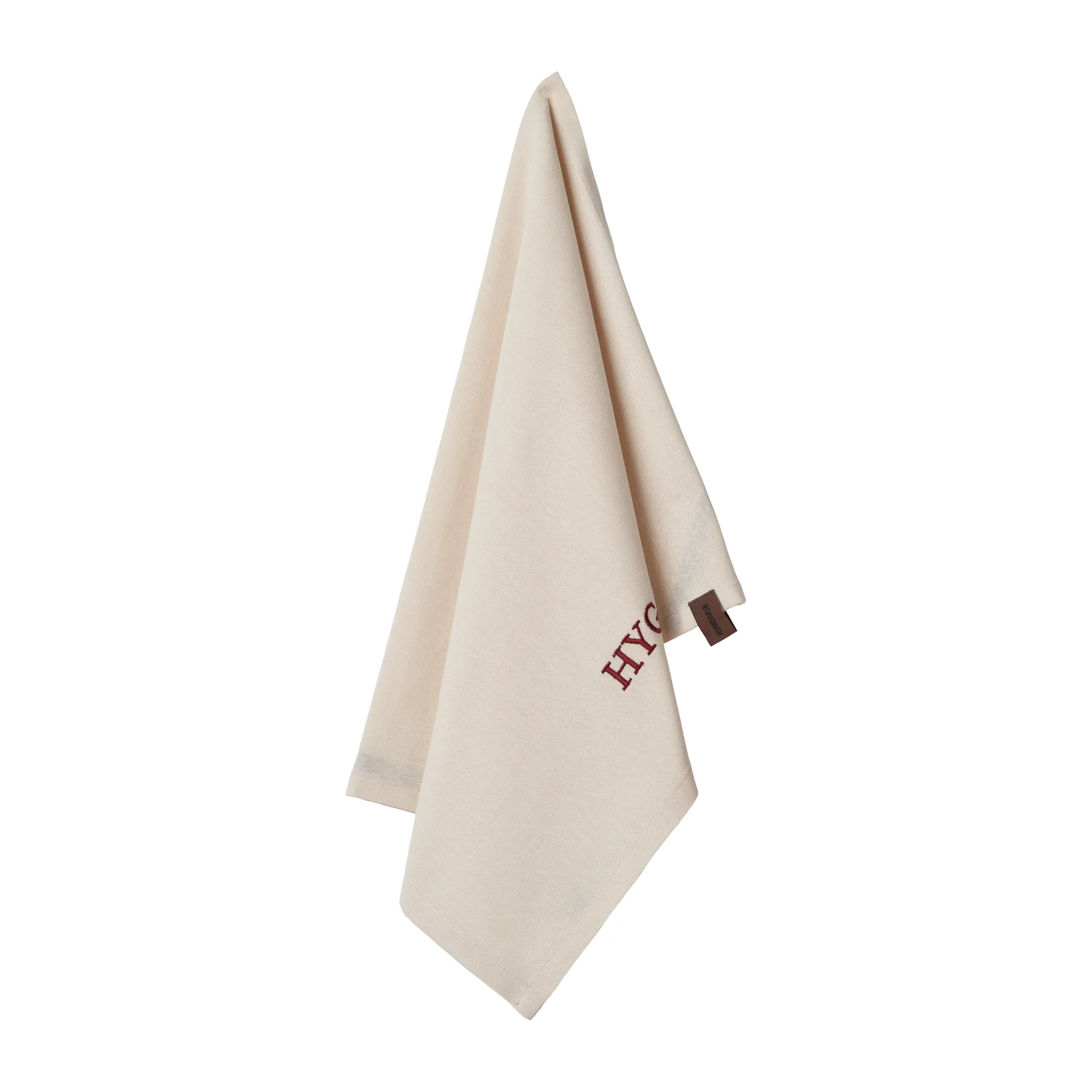 Humdakin Embroidered kökshandduk, Off white/Red Humdakin