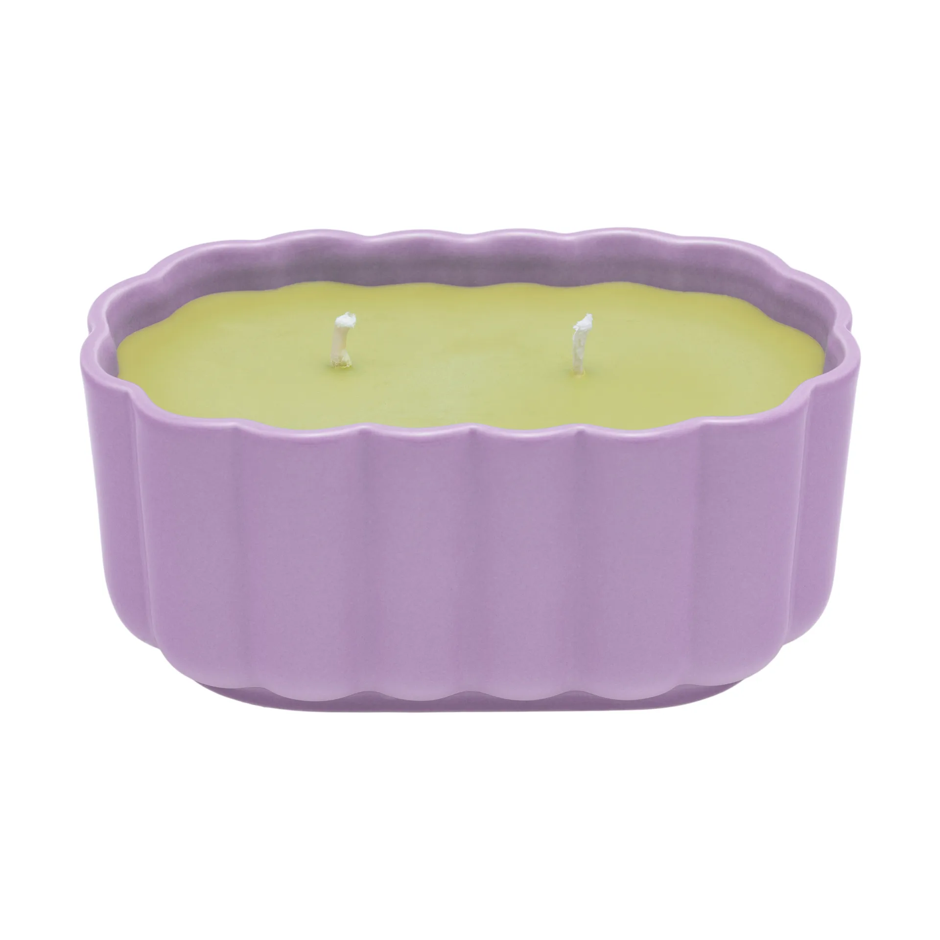 Play ljus i keramikform oval, Lila-oliv Iittala