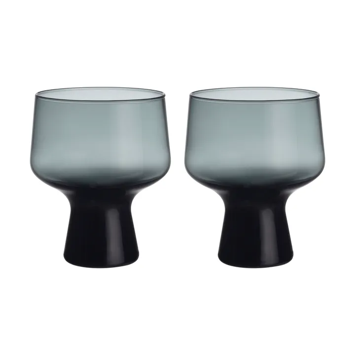Solare glas på fot 29 cl 2-pack - Stålgrå - Iittala