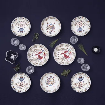Taika djup tallrik 22 cm - vit mönstrad - Iittala