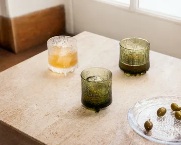 Ultima Thule On the rocks glas finsk sand 2-pack - Grön - Iittala