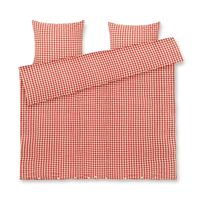 Bæk&Bølge bäddset 220x220 cm - Röd-gul - Juna