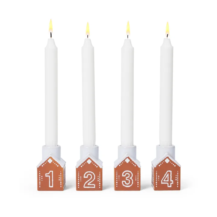 Gingerbread adventsljusstake 4 delar - Brun - Kähler