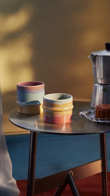 Poppery mugg 36 cl - Pink-mint-gul - Kähler
