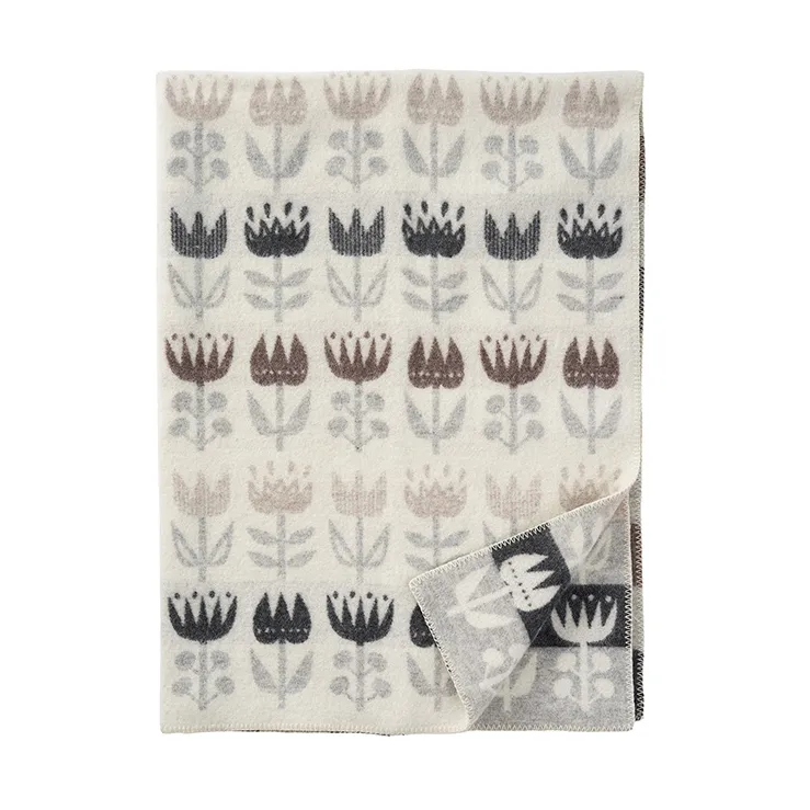 Tulip pläd 130x180 cm, Grey Klippan Yllefabrik