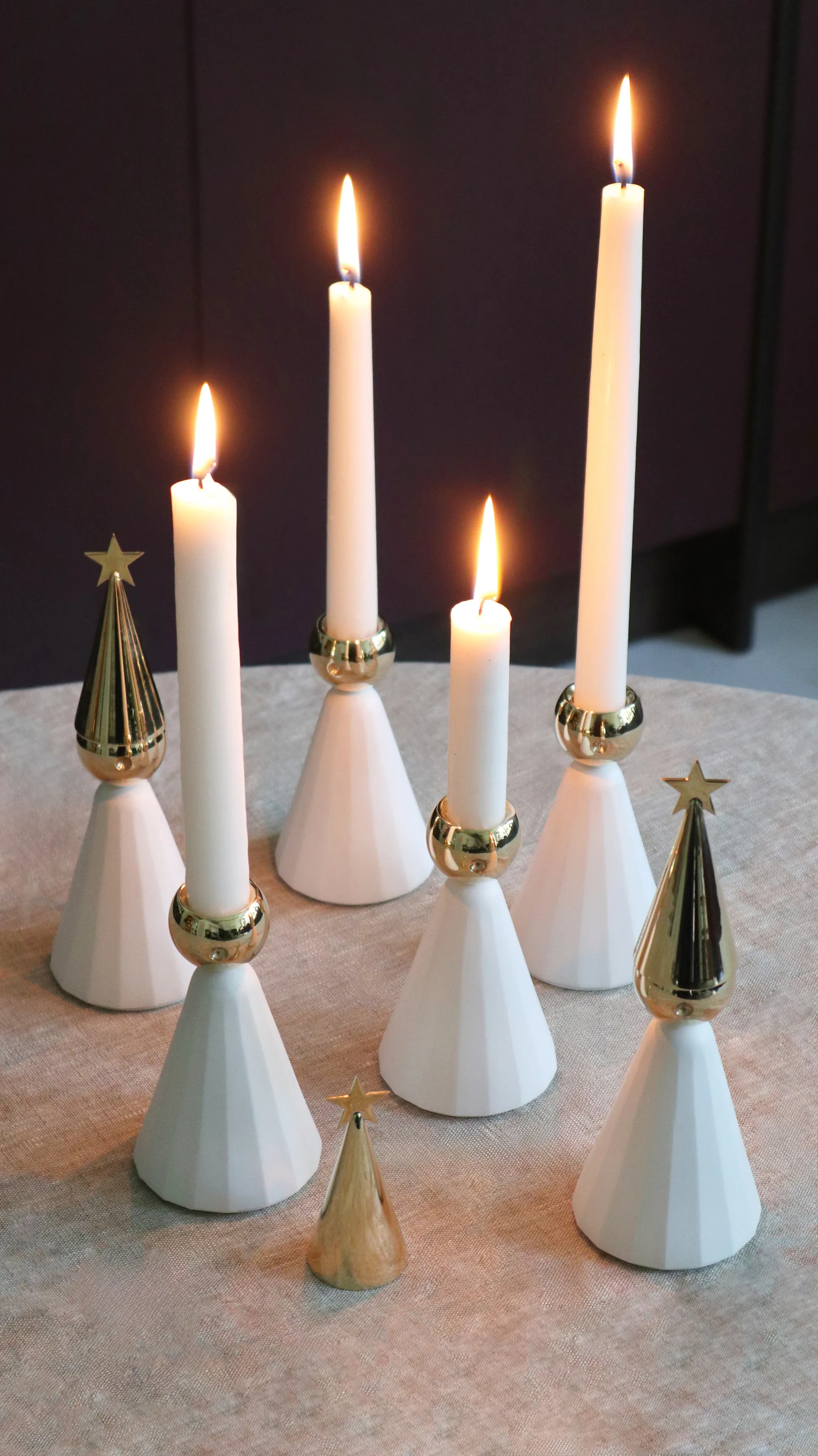 Soprano ljusstake, Vit-mässing KLONG