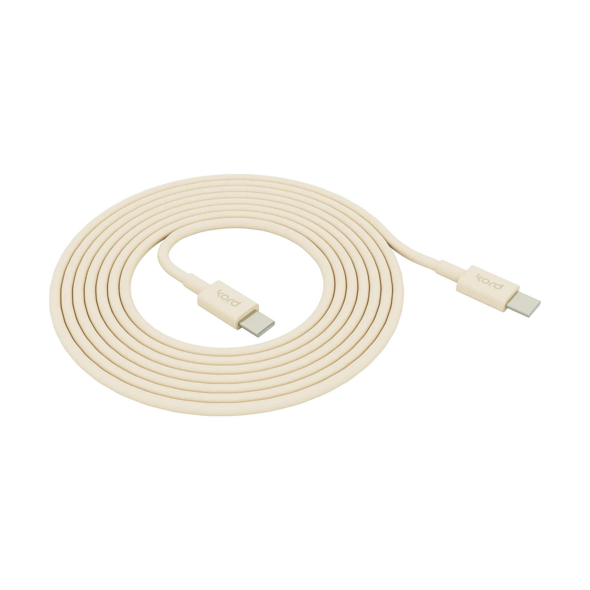 Kord USB-C till USB-C laddningskabel 1,8 m, Pearled Ivory Kord