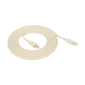 Kord USB-C till USB-C laddningskabel 1,8 m - Pearled Ivory - Kord