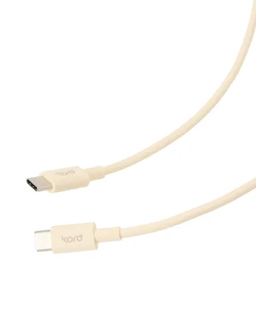 Kord USB-C till USB-C laddningskabel 1,8 m - Pearled Ivory - Kord