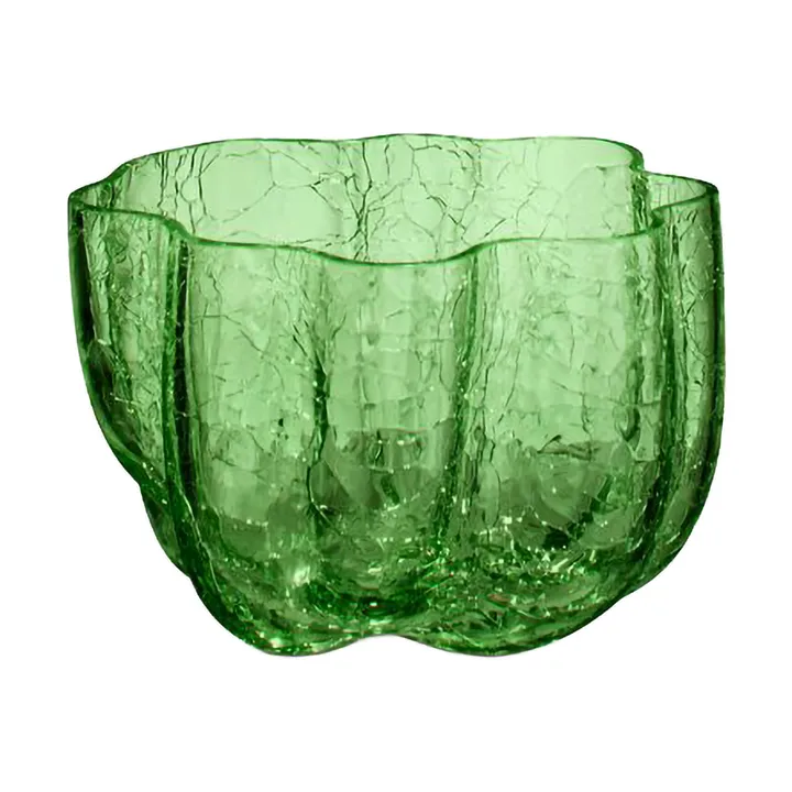 Crackle ljuslykta 5,8 cm - Mörkgrön - Kosta Boda