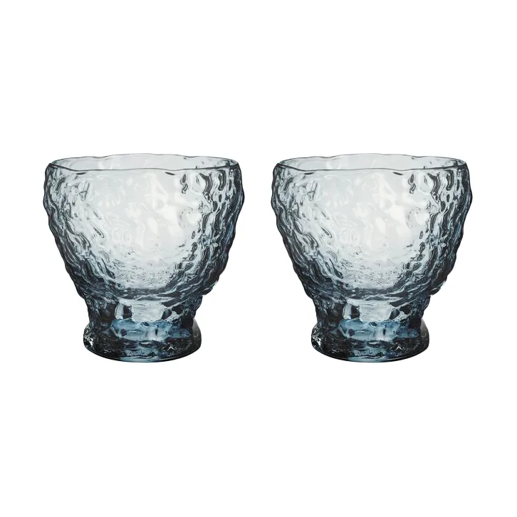 Moss tumbler glas cirkulär 33 cl 2-pack, Blå Kosta Boda