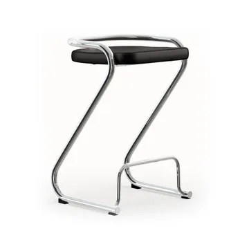S70-3 barpall - Elmo Nordic läder Svart-kromstativ - Lammhults