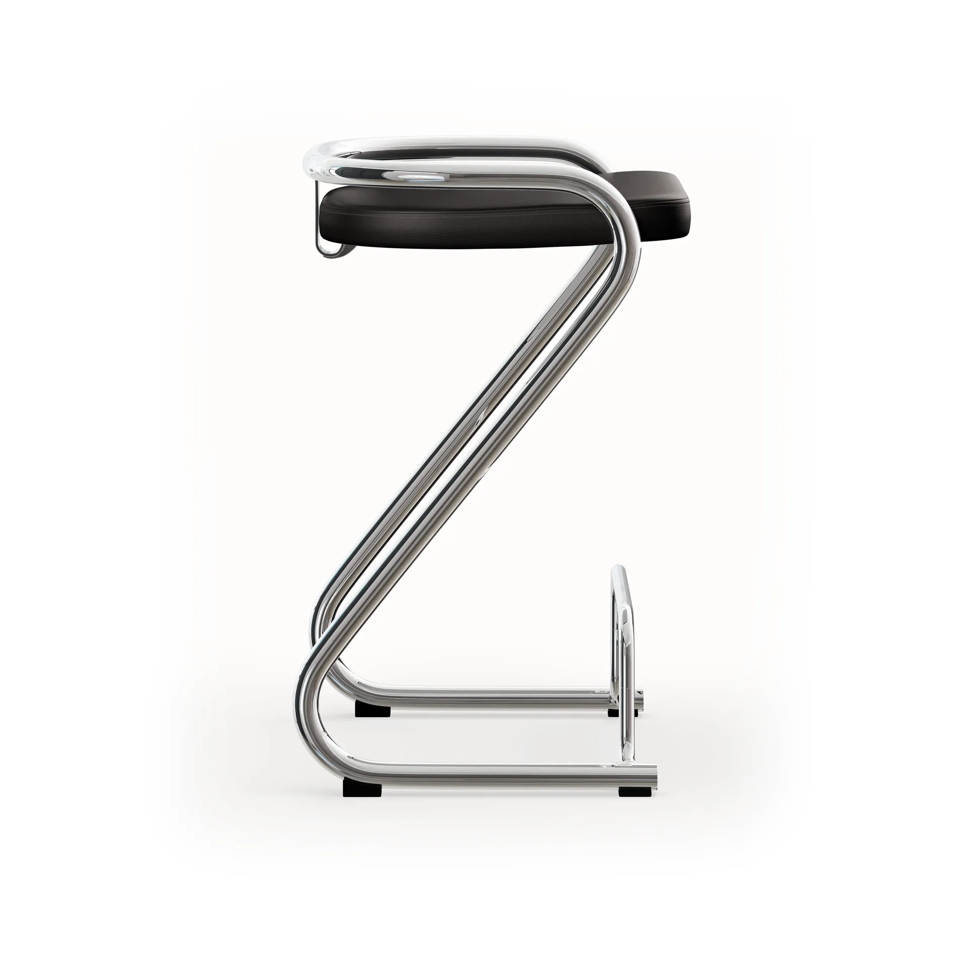 S70-3 barpall, Elmo Nordic läder Svart-kromstativ Lammhults
