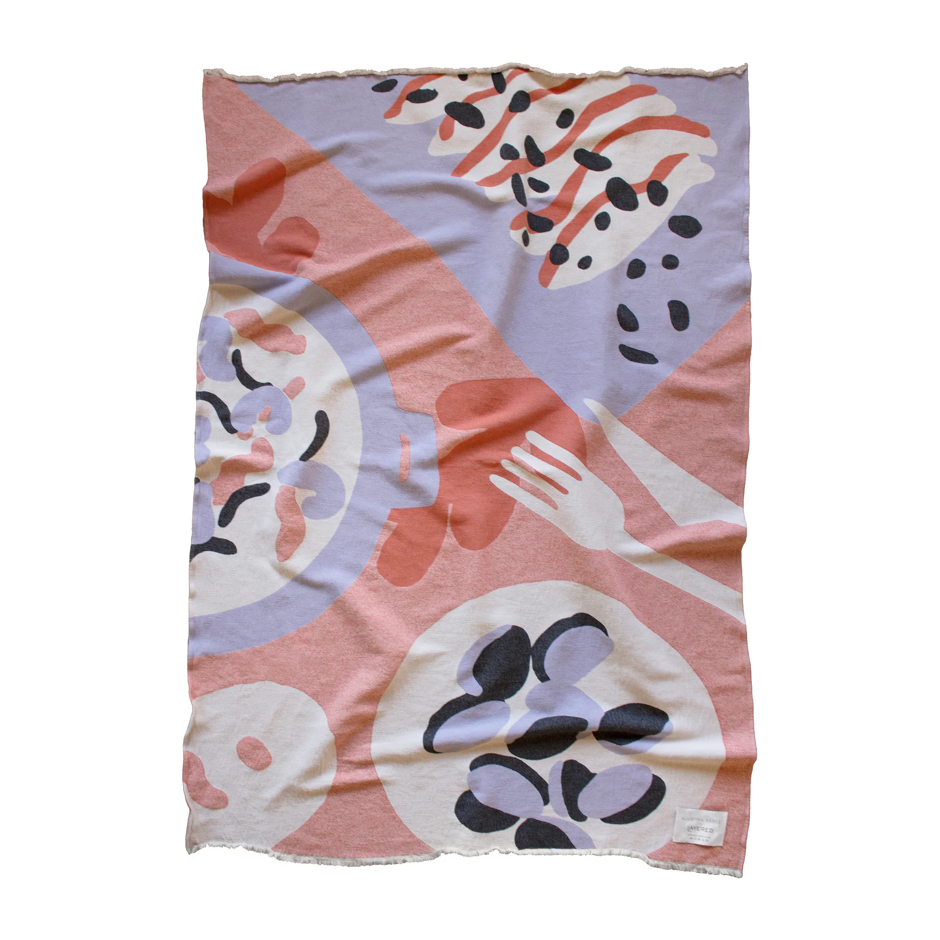 Boqueron bomullsfilt 130x220 cm, Röd Layered