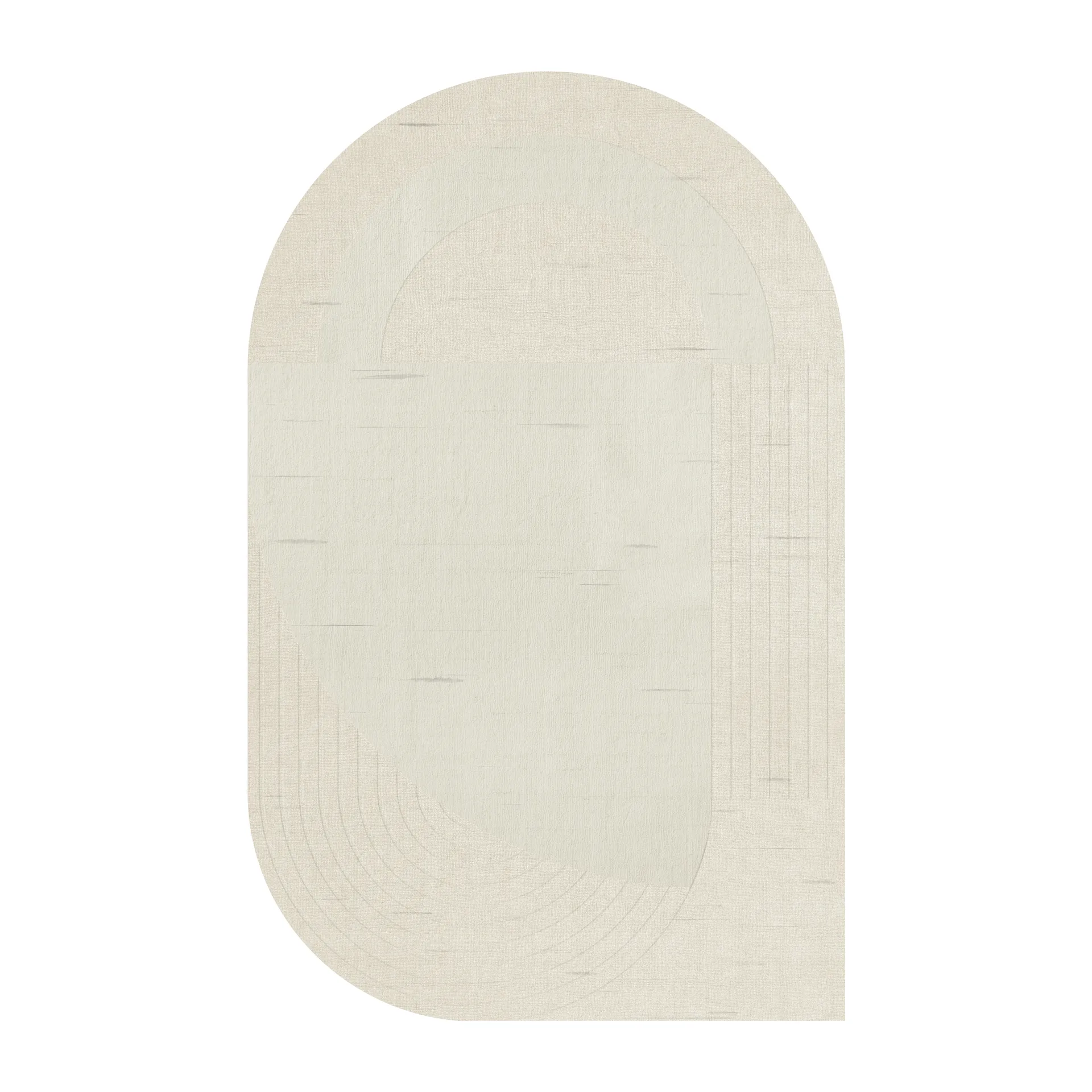 Circular ullmatta 220x350 cm, Bone white Layered