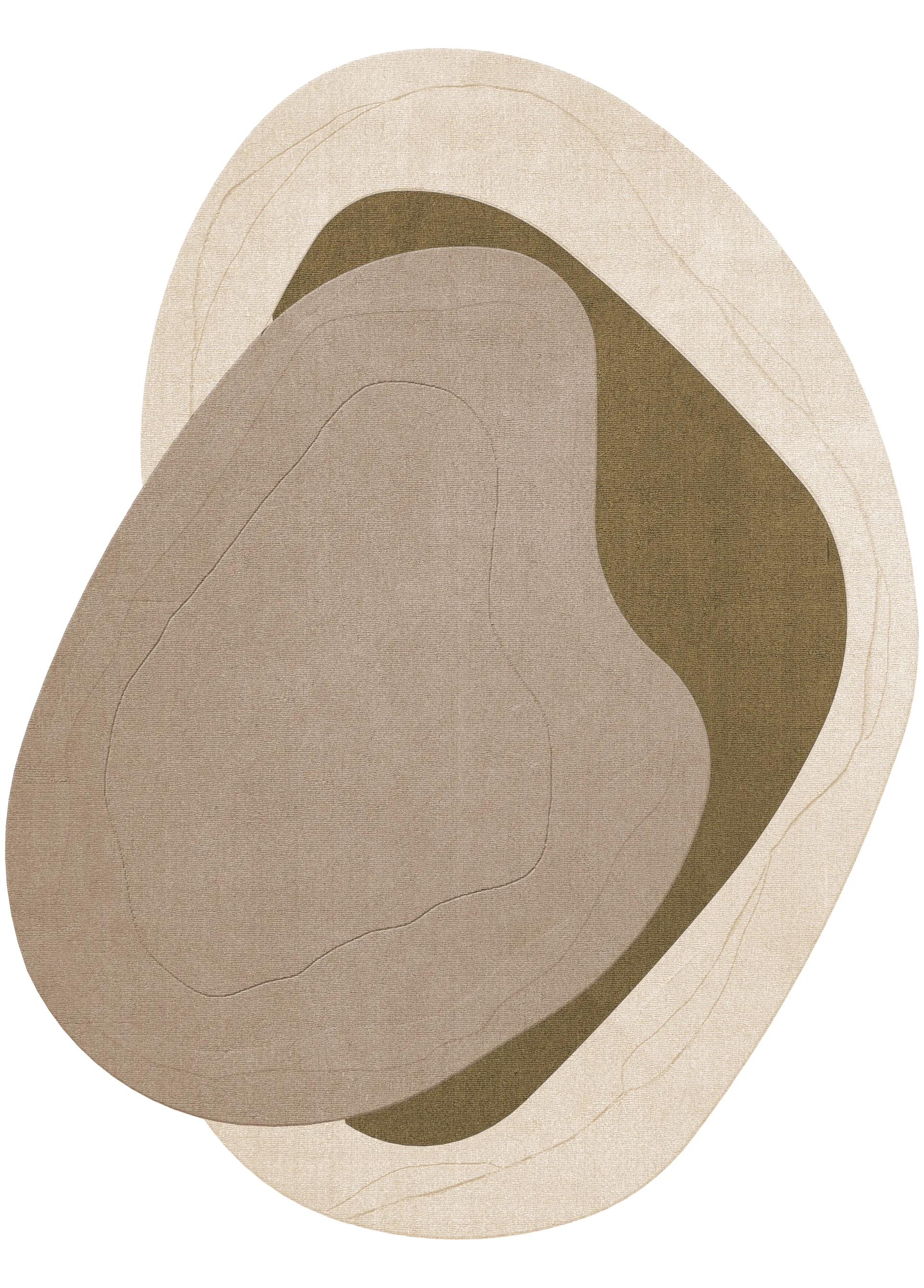 Erik Bratsberg Lozza ullmatta, Olive, 230x300 cm Layered