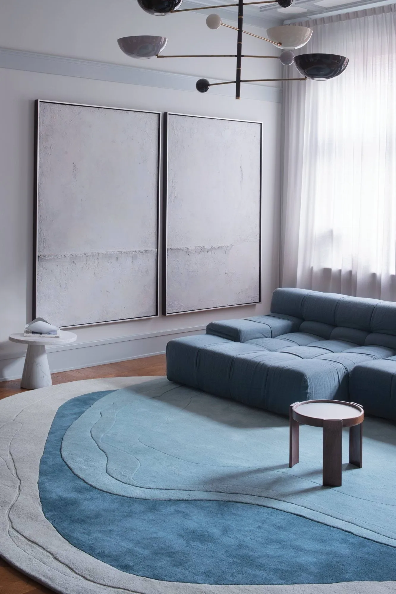 Erik Bratsberg Lozza ullmatta, Teal, 210x270 cm Layered