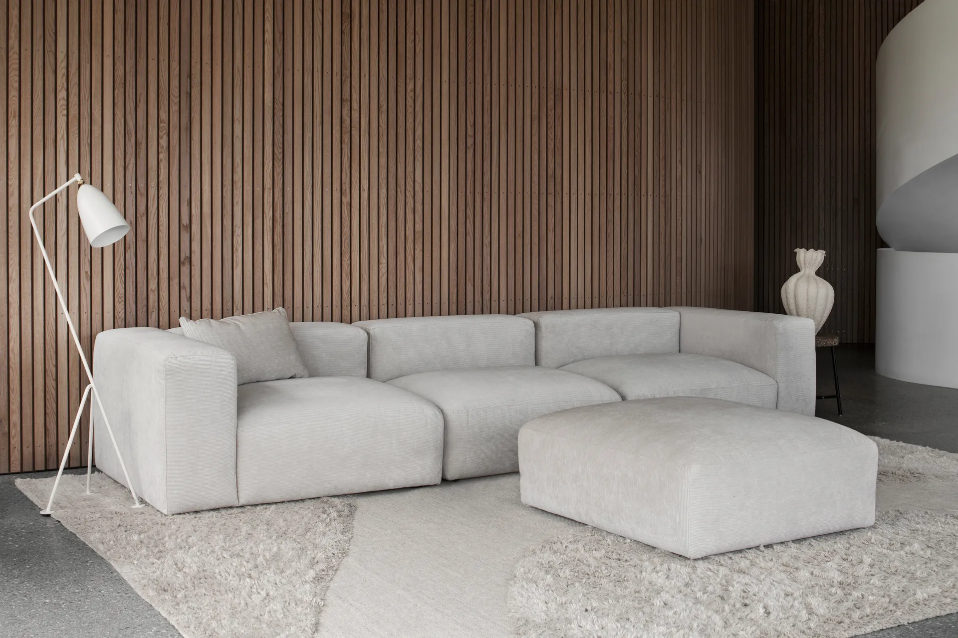 Punja plasma ullmatta 250x350 cm, Off White Layered