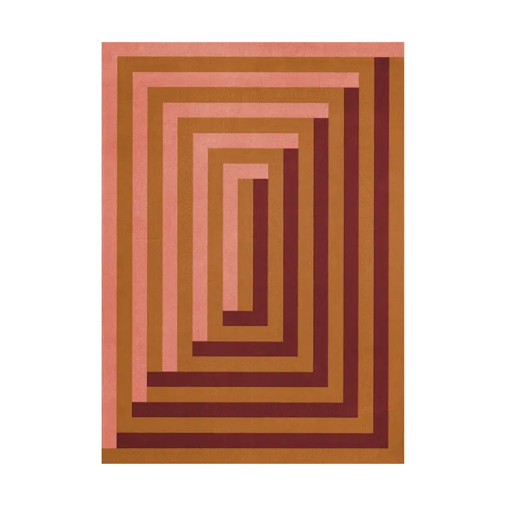 Teklan Labyrinth ullmatta - Coral pink, 250x350 cm - Layered