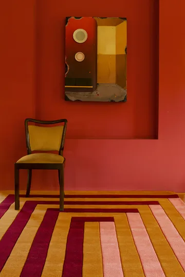 Teklan Labyrinth ullmatta - Coral pink, 250x350 cm - Layered