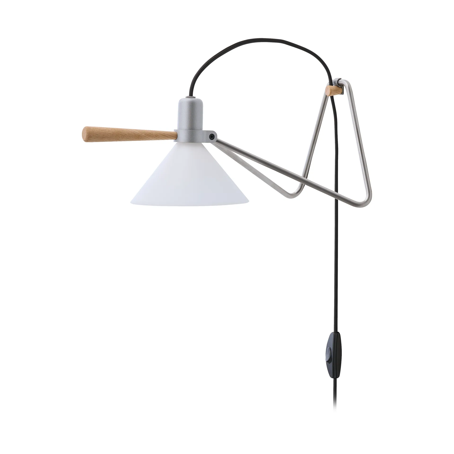 Spot vägg/bordslampa, Steel silver-oak Le Klint