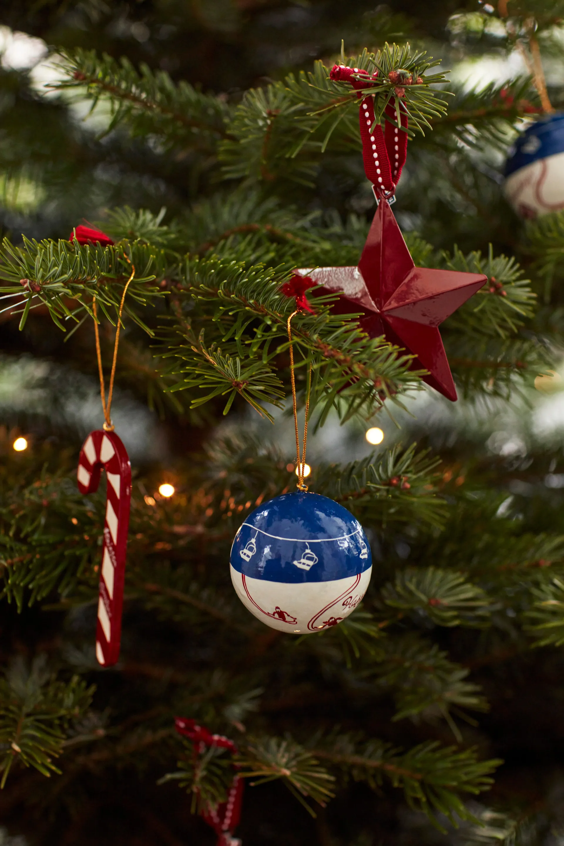 Candy Cane Papier Maché julgranshänge, 12 cm Lexington