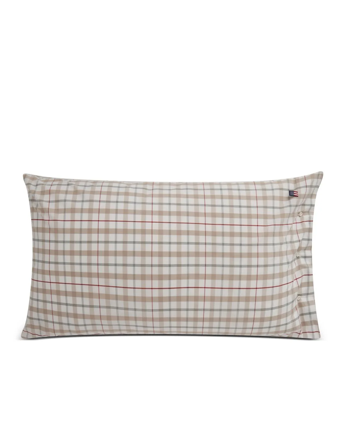 Checked Cotton örngott Poplin 50x90 cm, Vit Lexington