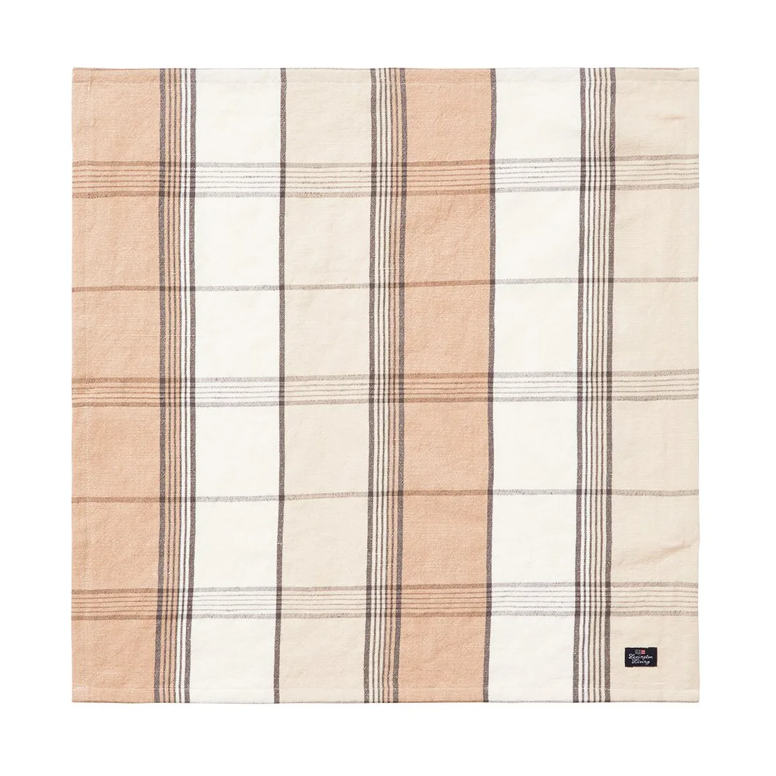 Checked Linen/Cotton tygservett 50x50 cm, Beige Lexington