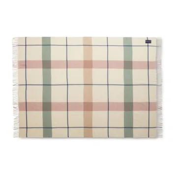 Checked Recycled ullpläd 130x170 cm - Offwhite-grön-rosa - Lexington