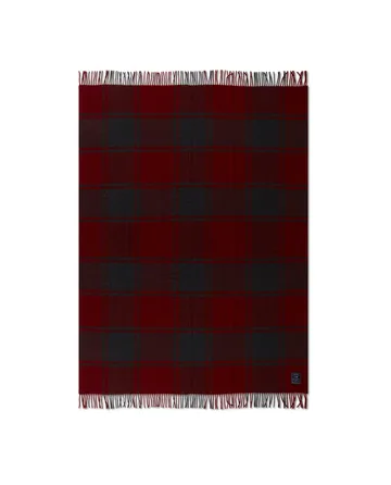 Checked Recycled ullpläd 130x170 cm - Red-dark grey - Lexington
