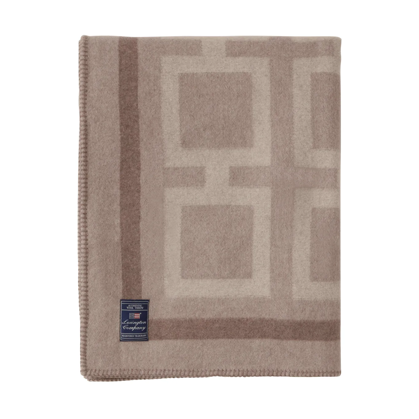 Graphic Recycled ullpläd 130x170 cm, Light beige Lexington