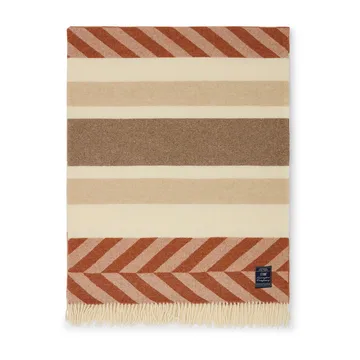 Herringbone Striped Recycled Wool pläd 130x170 cm - Copper-brown - Lexington