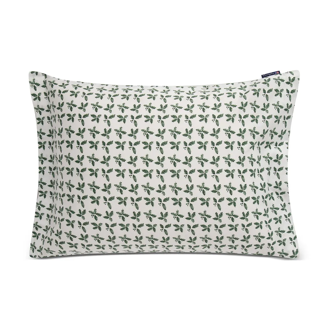 Holly Printed Cotton Sateen örngott 50x60 cm, White-green Lexington